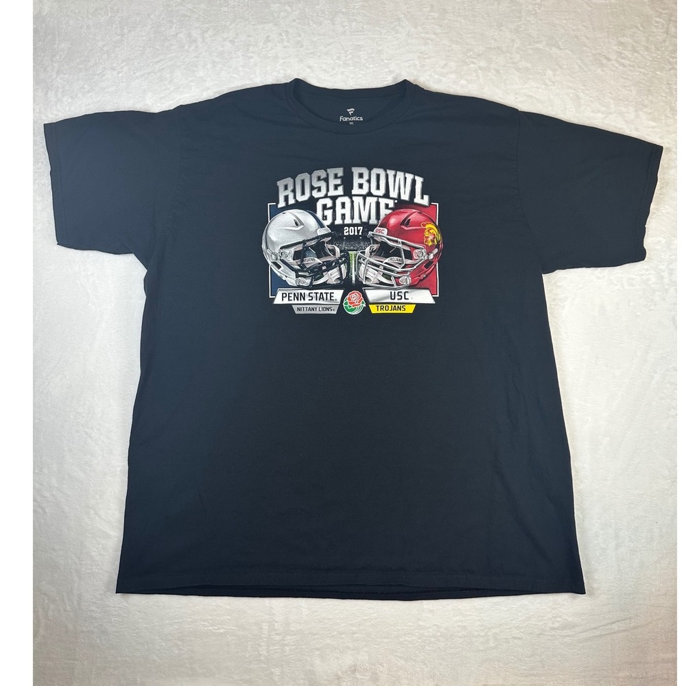 Fanatics 2017 Rose Bowl Game Penn State vs USC T-Shirt Mens 3XL Black NWOT